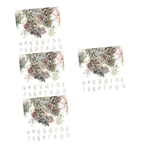 Toyvian 480 STK Vintage Blumen Aufkleber Retro-Aufkleber Laptop-Aufkleber Postkartenaufkleber Scrapbooking Sticker Scrapbook Stickers empfindliches Scrapbooking-Zubehör Zarte Aufkleber PVC von Toyvian