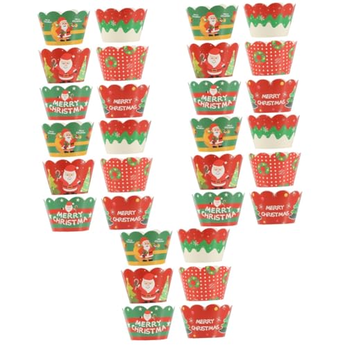 Toyvian 5 Sätze Weihnachtsdekorationsrand Geschlecht Offenbaren Dekoration Cupcake-liner Grad Weihnachtsparty Accessoires Weihnachtsbacken Zubehör Cupcake-wraps Für Weihnachten 6 Stück * 5 von Toyvian