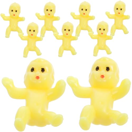 Toyvian 50 Stück Dekorationen Für Die Babyparty Zubehör Für Babypuppen Mini-EIS Mini-Puppen Minipuppenkleidung Figur Babys Kleine Puppen Miniatur Mini-Enten Yellow Plastik von Toyvian