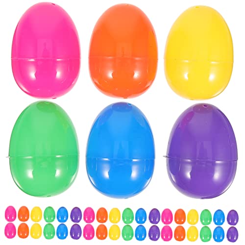 Toyvian 50 Stück Osterei befüllbares Ei Eierfüller Eierkarton Eierspender Eierkorb easter egg decoration -Süßigkeiten-Boxen Osterparty bevorzugt Lieferungen Plastik von Toyvian