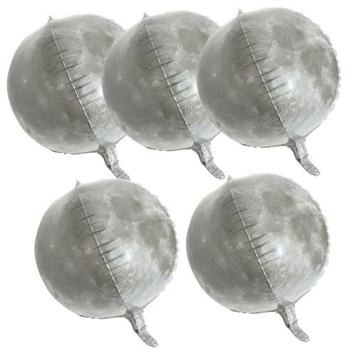 Toyvian 5St -Ballon Helium Ballonbogen-Kit Ballonpumpe Kugelballons Aufblasgerät hochzeitsdeko hochzeitsdeco Luftballons mit Weltraummotiven Ornament des Planeten Aluminiumfolie Grey von Toyvian