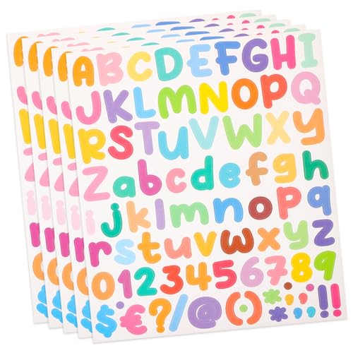 Toyvian 5St Buchstaben-Zahlen-Aufkleber Scrapbooking Stickers namens Sticker Zahlen Sticker Number Stickers Mehrzweck Aufkleber Alphabet-Aufkleber zum Basteln Zahlenaufkleber Colorful von Toyvian