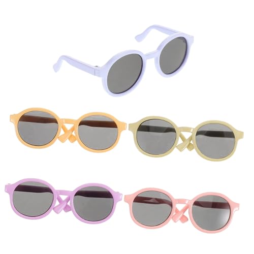 Toyvian 5St Puppenbrille -Accessoires Puppenparty Puppenkleidung Miniaturbrillen für Puppen Puppenstil Coole Brille Streichspielzeug Puppenzubehör modische Brillendekore Plastik von Toyvian