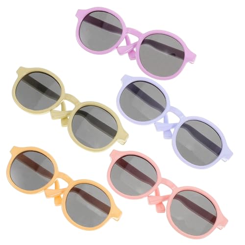 Toyvian 5St Puppenbrille Spielzeug-Accessoires Puppenparty Puppenverkleidung Puppenfiguren Sonnenbrillen basteln Puppen Mini-Brille Puppen-Mini-Brillengestell kleine Plastikgläser von Toyvian