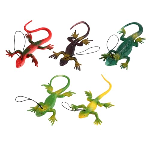 Toyvian 5St künstliche hühner spielzeug kinderspielzeuge Geckospielzeug Reptilienmodell toys lebendige Modellfigur für Kinder Spielzeugverzierung Colorful von Toyvian