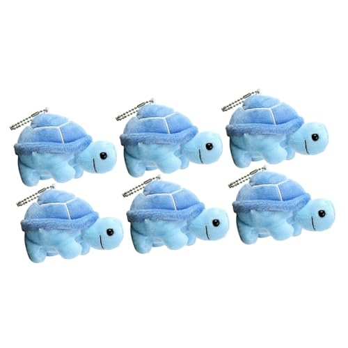 Toyvian 6 STK Kleiner Schildkrötenanhänger Karikatur Meerestier Charme tragen schlüsselanhänger Charms anhänger Spielzeug Plüsch-Schildkröten-Dekor Blue von Toyvian