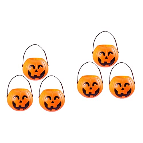 Toyvian 6 Stück Kürbis Eimer Süßes Oder Saures Eimer Kürbistasche Kind Halloween Halter Halloween Süßigkeiten Gourdo Halloween Süßigkeitseimer Panier Kürbis Süßigkeitseimer Nicht Kürbis von Toyvian