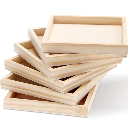 Toyvian 6-Teiliges Tablett 9/16-Tablett Unbehandeltes Holz Serviertablett 3D-Tablett Puzzle-Tablett Für Hochzeiten Heimdekoration Und Bastelprojekte Kunstbedarf Aufbewahrungsbox Für von Toyvian