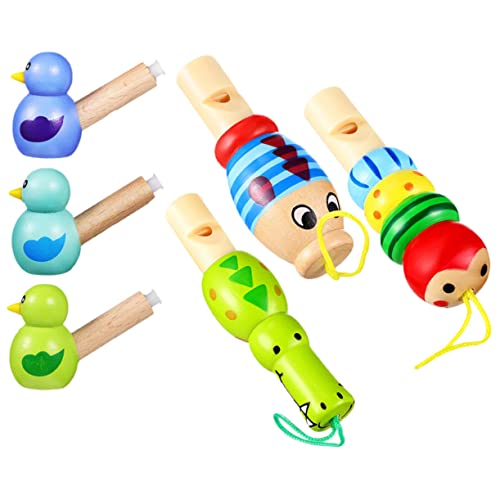 Toyvian 6st Cartoon-vogelpfeife Pfeifen Für Plüsch Musical Pfeife in Tierform Kinderpfeife Spielpfiff Lustige Pfeife Cartoon-pfeife Hölzern von Toyvian