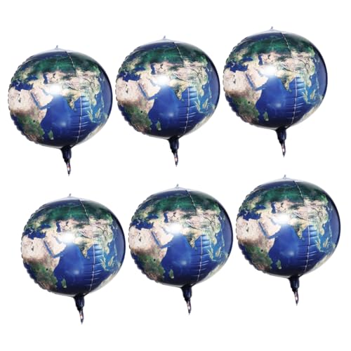 Toyvian 6st Erde Aluminiumfolienballon Ballon Zum Thema Planet Kugel Weltkarte Luftballons Ballons Der Weltkugel Partyballons Mit Erdmotiv Luftballons Mit Erdmotiv Globuskugel Kugelballons von Toyvian