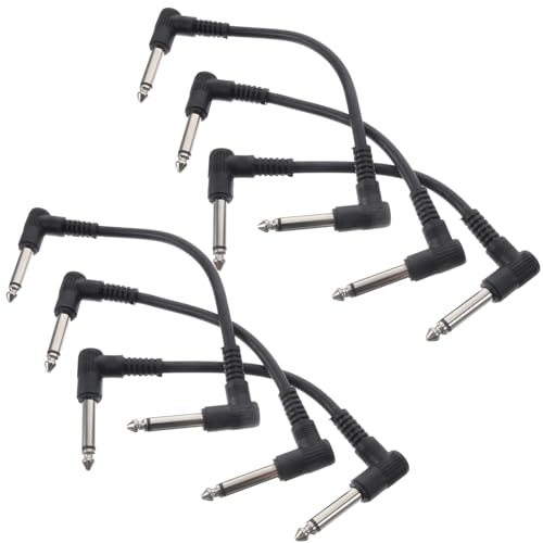 Toyvian 6st Gitarrenpedal-patch- E-gitarren-verstärkerkabel Ts Mikrofon Basskabel Bucht Draht Kabel Für Elektrische Gitarre Klinke-zu-klinke-kabel Ton Gitarrenpedale Black Pvc von Toyvian