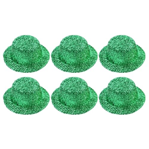 Toyvian 6st Irischer Hahnrei Glitzernde Grüne Minihüte Mini- Party- Hüte Irland Mini-partyhüte Leprechaun Tops Hat. Hut Diy Dekoration Grüne Zylinder Puppenhüte Baby Filzhut Patrick von Toyvian