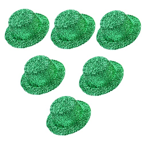 Toyvian 6st Irischer Hahnrei Heimwerken Puppe Zylinder Kleine Puppenhüte Säuglingsmütze St. Paddys Day-hut Mini-zylinder Grüne Fedora-hüte Für Frauen Kappe Trucker-hut Party Green Filzhut von Toyvian