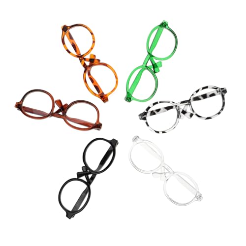 Toyvian 6st Puppenbrille Miniatur-Brille Mini-Puppen-Sonnenbrille Puppe Sonnenbrille Puppe Verkleidet Brille Lesebrille Für Puppen Katzen-Sonnenbrille Mini-Puppen-Brille Plastik von Toyvian