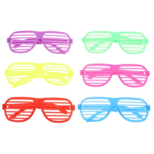 Toyvian 6st Shutter-brille Kinder Dekor Led-sonnenbrille Geschlitzte Sonnenbrille Herzbrille Sonnenbrille Mit Neonverschluss Neon-accessoires Abschlussball Requisiten Neonlicht Plastik von Toyvian