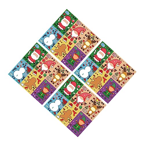 Toyvian 72 Blatt Weihnachtsaufkleber Sticker-Spielzeug Spielzeug Für Kinder Weihnachtsfeier Requisiten Weihnachtscharakter Aufkleber Gehirnspielzeug Aufkleber Für Kinderfeste Papier von Toyvian