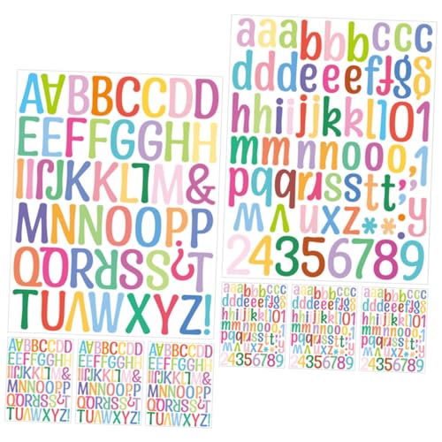 Toyvian 8 Blatt Alphanumerische Aufkleber Vinyl Sticker Vinyl Aufkleber Letter Stickers Nummernschilder Schrankaufkleber Alphabet-Aufkleber Aufkleber mit Buchstabennummern Colorful von Toyvian