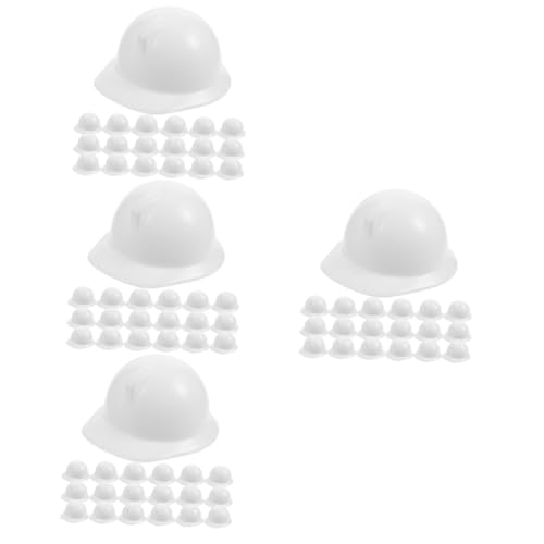 Toyvian 80 Stk Spielzeughelm Puppenbaumütze Mini-Puppen-Hut Mini-Puppenhelm Puppenhüte Miniatur doll accessories Puppenkleidung Schutzhelme für Minipuppen Plastikpuppenhelme Abs Weiß von Toyvian