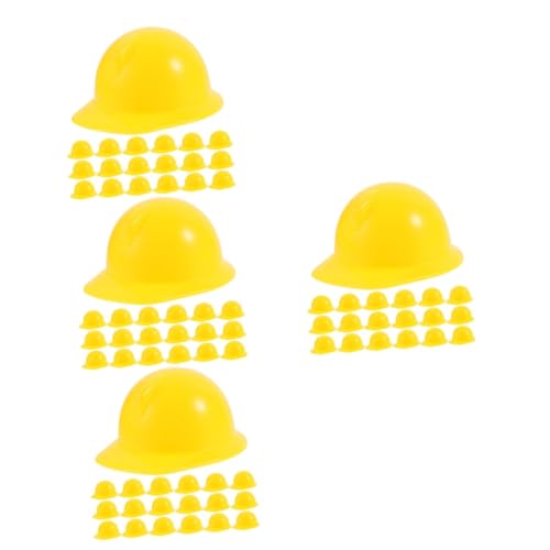 Toyvian 80 Stk Spielzeughelm Schutzhelm Puppenbaumütze Miniaturpuppenhelme Miniaturpuppenhut Miniaturpuppen-bauhut Bauhut Für Minipuppen Puppenhüte Mini-puppen-hut Yellow Abs von Toyvian