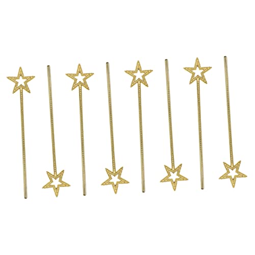 Toyvian 8St Zauberstab Seifenblasenstäbe Blasen für Party Mädchen LED- kinderkleider kinderkleidung sternförmige Feenstäbe Star Design Feenstäbe Plastik Golden von Toyvian