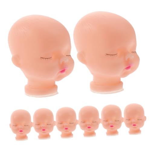 Toyvian 8St schlafende Babypuppe Puppenherstellung Puppenbasteln puppenköpfe Schlafpuppe kinderpuppe Basteln von Puppen Mini-Puppenkopf Puppenkopf zum Nachbemalen Puppenreparaturkopf Vinyl von Toyvian