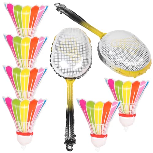 Toyvian 8st Badminton-ballon Aluminiumballons Badminton-luftballons Aus Folie Sportballons Badminton-junggesellenparty-dekorationen Partyballons Badminton-dekor Aluminiumfolie von Toyvian