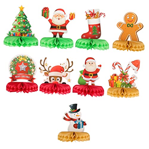 Toyvian 9 Teiliges Weihnachtswaben Herzstück Set Tischdekoration Für Festliche Anlässe Ideal Für Weihnachten Partys Und Feiern Hochwertiges Weihnachtszubehör Festlichen Farben von Toyvian