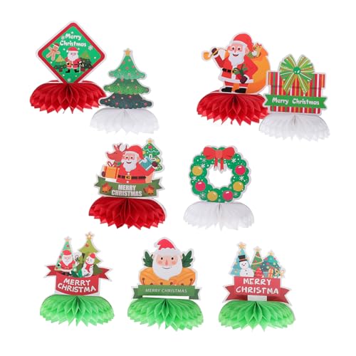 Toyvian 9st Weihnachtsschmuck Weihnachts-waben-herzstück Waben-tischdekorationen Weihnachtsdekoration Für Zuhause Weihnachtsparty-Layout-Requisite Weihnachtsthema Dekor Partyschmuck Papier von Toyvian