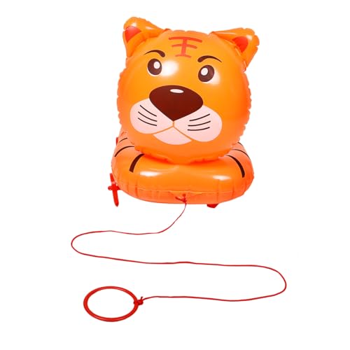 Toyvian Aufblasbares Spielzeug mit Zugschnur Ballon-Hunde- Kuh Ballon Kinder Party Spielzeug Aufblasbare Tierballons Partydekorationen zum Thema Bauernhof aufblasbare Nutztiere Orange von Toyvian