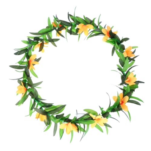 Toyvian Feiertagskränze Luau-partyzubehör Blumenkranz Hawaiianische Dekorationen Hawaiianische Partydekorationen Hawaiianische Leis Sommerkränze Luau-dekorationen Yellow von Toyvian