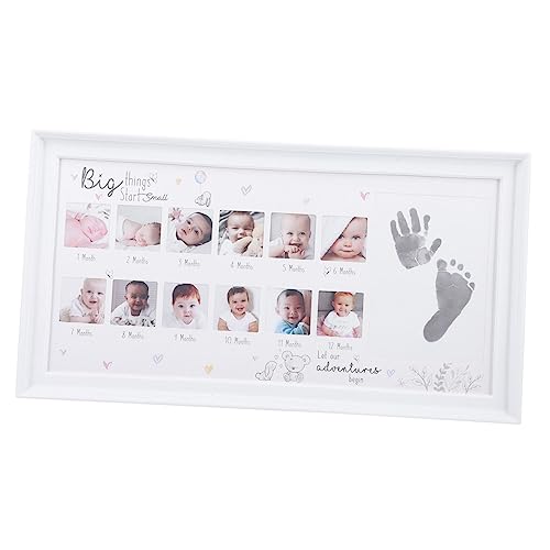 Toyvian Fotorahmen Für Das Wachstum Des Babys Schwangerschaft Babynahrung Kind -erinnerung Bilderrahmen Sonogramm Mädchen Oh Planke Geboren Junge -hand-fußabdruck-kit Erste Holz von Toyvian