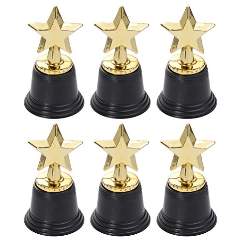 Toyvian Goldener Sterne-Trophäe, Belohnungspreise, Pokal, Wettkampf, Geschenke für Kinder, 4 Stück 34 Golden+Black von Toyvian