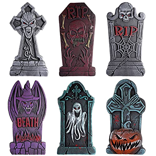 Toyvian Halloween Schaum Friedhof Grabsteine (6 Pack) RIP Grabstein Friedhof Spukhaus Dekorationen für Halloween Hof Dekorationen von Toyvian