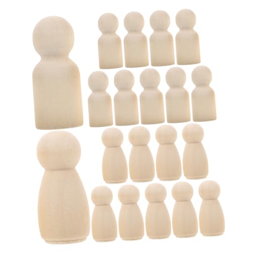 Toyvian Holzfiguren Spielfiguren DIY Figuren Deko zum Basteln Holz Puppen zum Bemalen Figurenkegel für Hochzeit Geburtstag Dekoration 20 Stücke von Toyvian