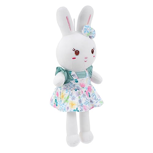 Toyvian Plüsch-Kaninchen-Puppe für kinderspielzeug Toy hühner Toys Kaninchenpuppe mit Kleidung Hasenpuppe Spielzeughase Osterhase Plüschmaterial Green von Toyvian