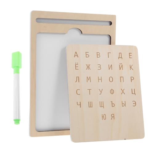 Toyvian Russisches Schreibtafelspielzeug Alphabettafel Schreibpraxis Im Vorschulalter Zeichenbrett Reißbrett Briefbrett Zeichentafel Für Kinderspielzeug Schreibspielzeug Holz Beige von Toyvian