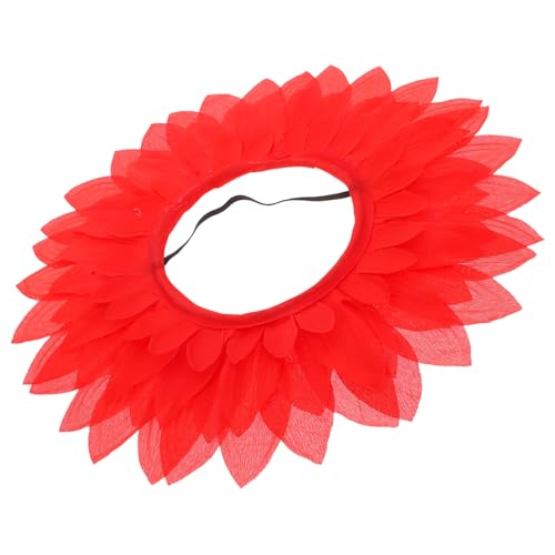 Toyvian Sonnenblumenhut für Frauen Hutkostüm partyhüte sonnenblumen haarschmuck stutzenhalter Kinderkommode lustiges Kostüm für Erwachsene Blumenkopfschmuck Seidentuch rot von Toyvian