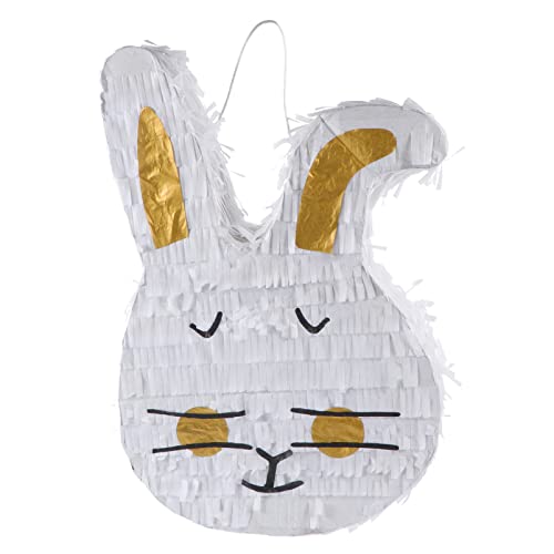 Toyvian Stereo-piñata Dekorative Piñata Ostern- Kaninchen- Pinata- Dekorationen Ostern Druck Anhänger Osterpartyzubehör Ostern Party Rabbit Pinata Weiß Kind Schokolade Eier Papier von Toyvian