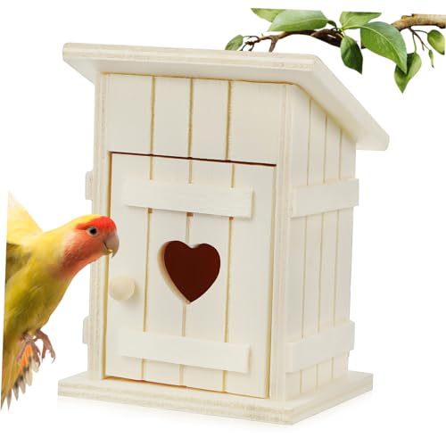 Toyvian Vogelnest aus Holz Vogelnest Dekoration Vogelhaus Vogelhütte Vogelhäuschen zum bemalen Kolibri-Nest Vogelkäfig Vogelhäuschen für draußen Gartendekoration natürliches Holz Beige von Toyvian