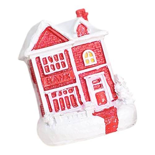 Toyvian Weihnachtsdekorationen Weihnachtsszene Dorfhäuser Kerzenhalter Zubehör Für Feengärten Weihnachtsdorf Ornament Schneedorf Beleuchtetes Weihnachtsdorf Weihnachtshaus-Statue Rot Harz von Toyvian