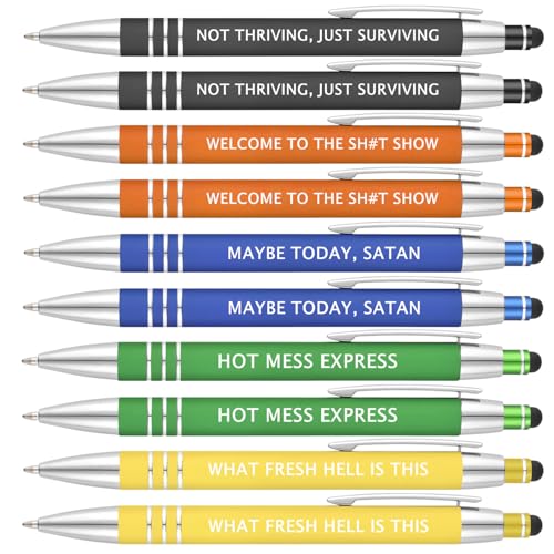Tphox Büro-Stifte/lustige Kugelschreiber – lebendige Farben mit lustigen Stiften, Bürobedarf, witziges Geschenk (Welcome to the Sh#t Show Pens) von Tphox