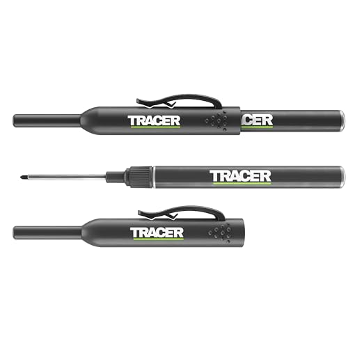 Tracer Marker Stifte mit langer Spitze, Marker Stifte für tiefe Lochmarkierung mit Holster und eingebautem Hosen-/Hemdclip 2 Stück von Tracer