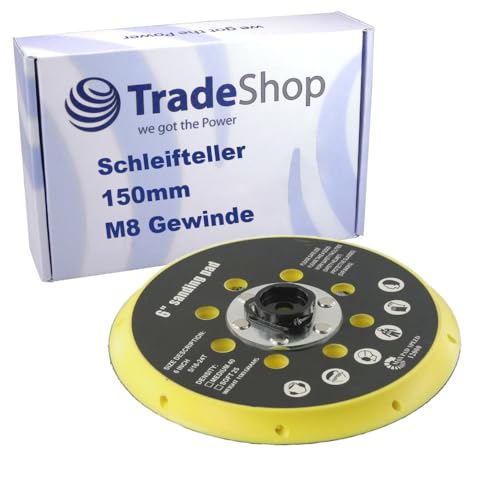 Trade-Shop Schleifteller Haftteller 150mm kompatibel mit Makita BO6030 BO6040, kompatibel mit Festool RO1 ET2 ES150 ETS150 Exzenterschleifer von Trade-Shop