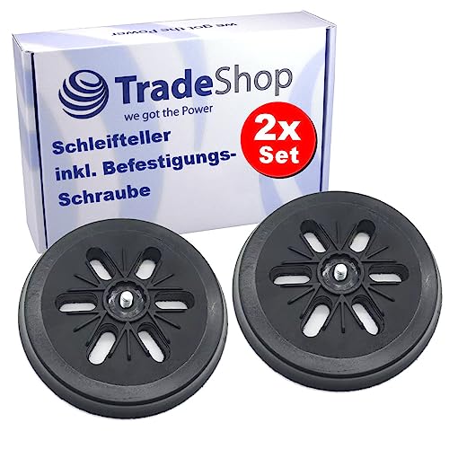 2x Trade-Shop 6-Loch Klett Schleifteller Stützteller Haftteller Ø150mm inkl. M8 Schraube kompatibel mit Bosch GEX 150 AC, PEX 420 AE Exzenterschleifer von Trade-Shop