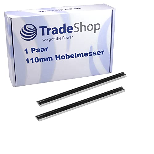 2x Trade-Shop Hobelmesser Wendemesser Ersatzmesser HSS 110mm (2 Stück) kompatibel mit Einhell Mafell AEG Black & Decker ELU Ryobi Hitachi Elektrohobel von Trade-Shop