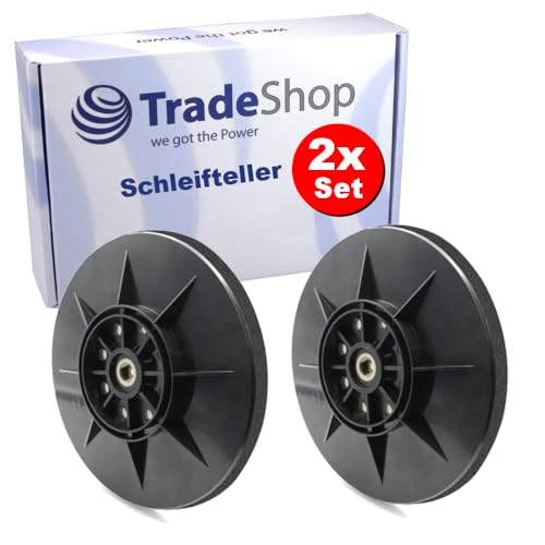 2x Trade-Shop Klett 8-Loch Schleifteller/Stützteller 225mm kompatibel mit Einhell 4259965, Matrix DWS 600-1 710, Apex 710 Watt Langhalsschleifer von Trade-Shop