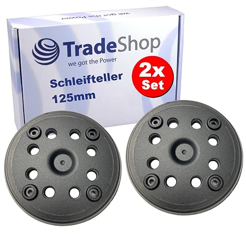 2x Trade-Shop Klett Schleifteller Stützteller kompatibel mit Bosch PEX 270 A/AE Exzenterschleifer ersetzt 2.608.601.159, 2.608.601.169/8 Löcher von Trade-Shop