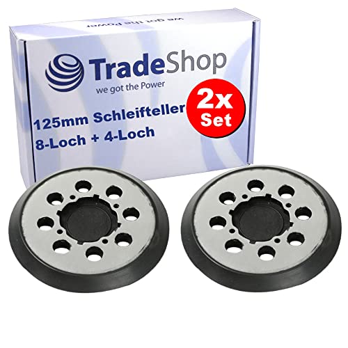 2x Trade-Shop Schleifteller/Stützteller/Haftteller kompatibel mit Dewalt DWE 6421K, DCW 210B Exzenterschleifer / 8 Staublöcher, 4 Schraubenlocher 2x Trade-Shop Schleifteller/Stützteller/Haftteller kompatibel mit Dewalt DWE 6421K, DCW 210B Exzenterschleifer / 8 Staublöcher, 4 Schraubenlocher von Trade-Shop