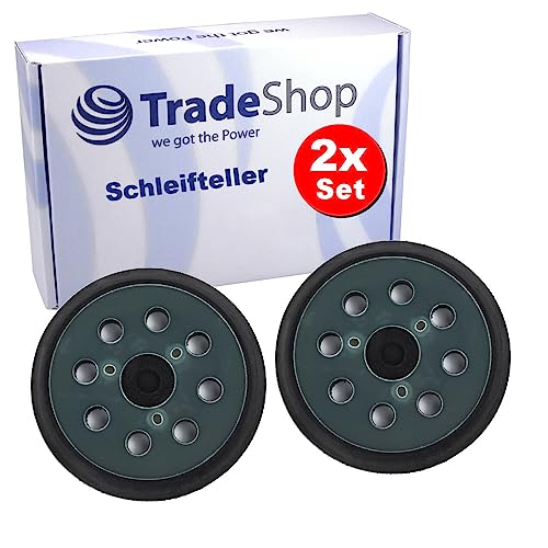 2x Trade-Shop Schleifteller Stützteller Haftteller Klett 125mm 8 Löcher kompatibel mit Makita DW421K DW423K DW426K D26453K D26451 Hitachi SV13YA SV13YB für Exzenterschleifer%0d%0a von Trade-Shop