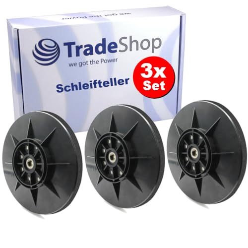 3x Trade-Shop Klett 8-Loch Schleifteller/Haftteller/Stützteller Ø225mm kompatibel mit Einhell TC-DW 225, TE-DW 225 Trockenbauschleifer von Trade-Shop